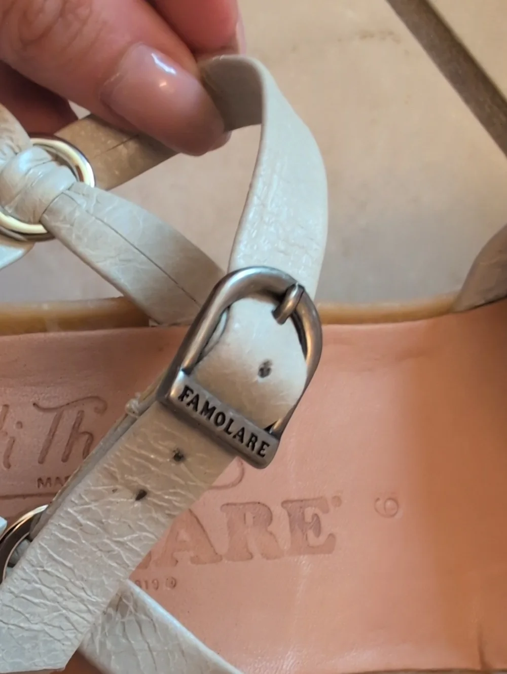 NEW Famolare Platforms White Strappy Leather Sandal Made In Italy Size 9